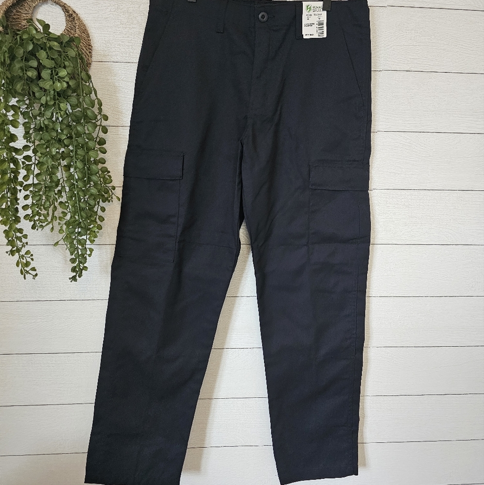 New Horace Men's Navy Blue Cargo Work Pants Medium 33L NWT